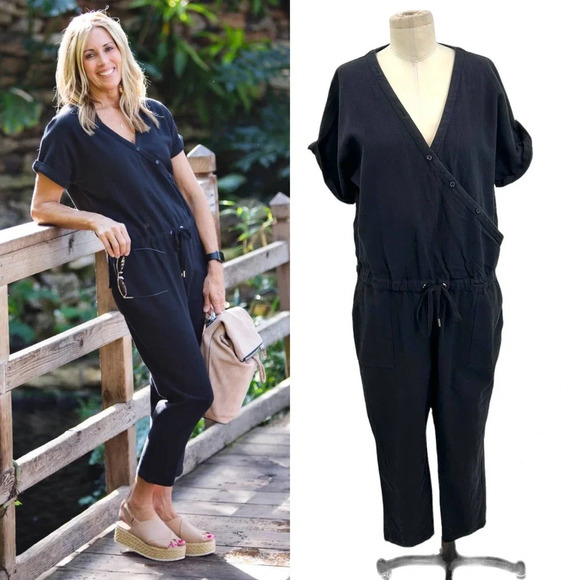 n:PHILANTHROPY Gingham Jumpsuit in Black Cat Size Large‎ - Picture 1 of 11